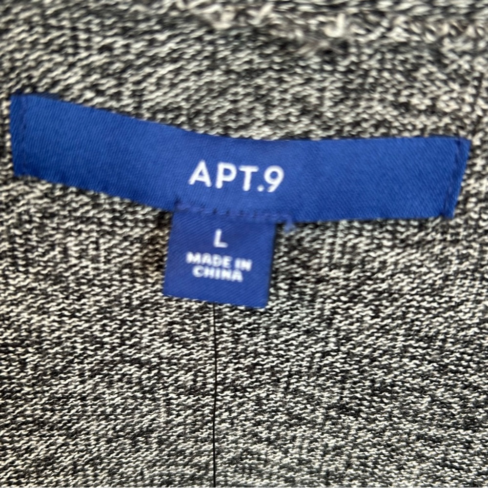 Apt. 9 Essential Ribbed Grey Open Cardigan Size L 🆕 - Picture 4 of 8